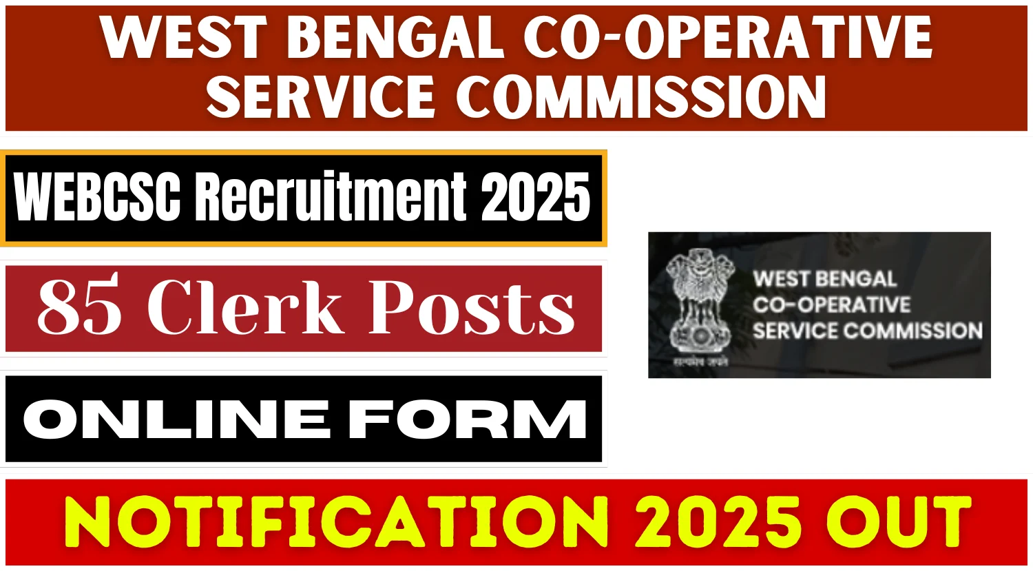 West Bengal-Co-operative-Service-Commission-WEBCSC-Clerk-Recruitment-2025-Aply-Now-for-85-Vacancies